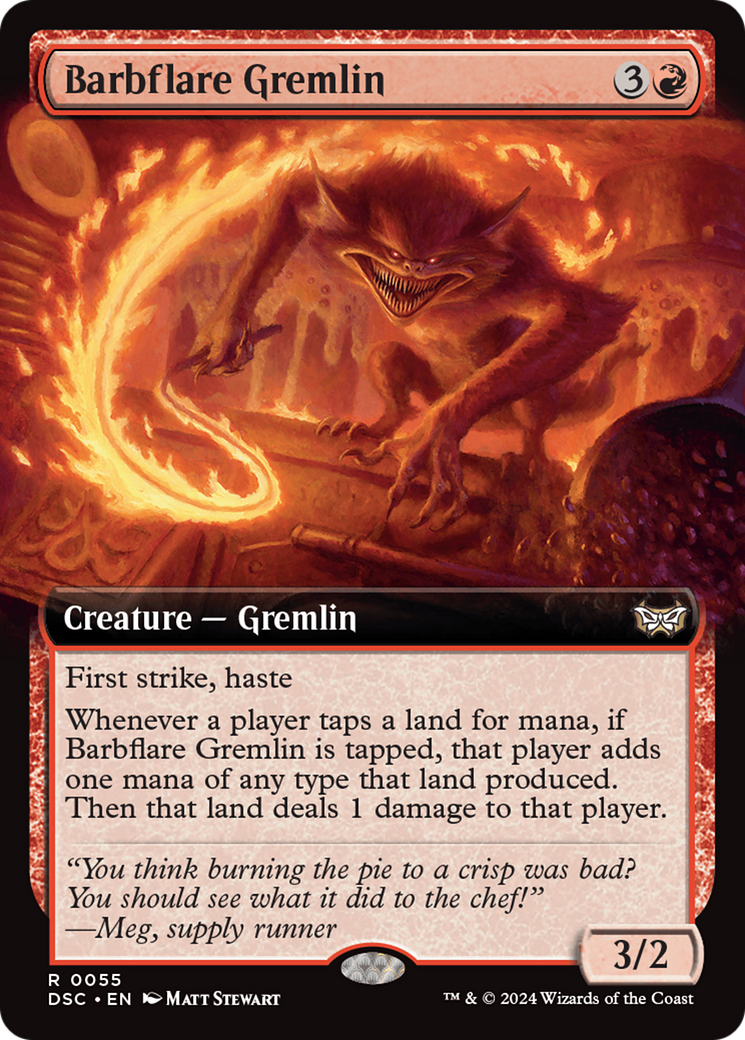 Barbflare Gremlin (Extended Art) [Duskmourn: House of Horror Commander] 