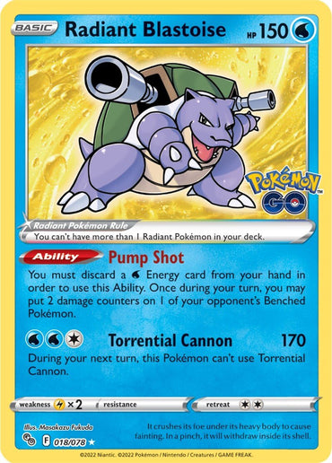 Radiant Blastoise (018/078) [Pokémon GO] 