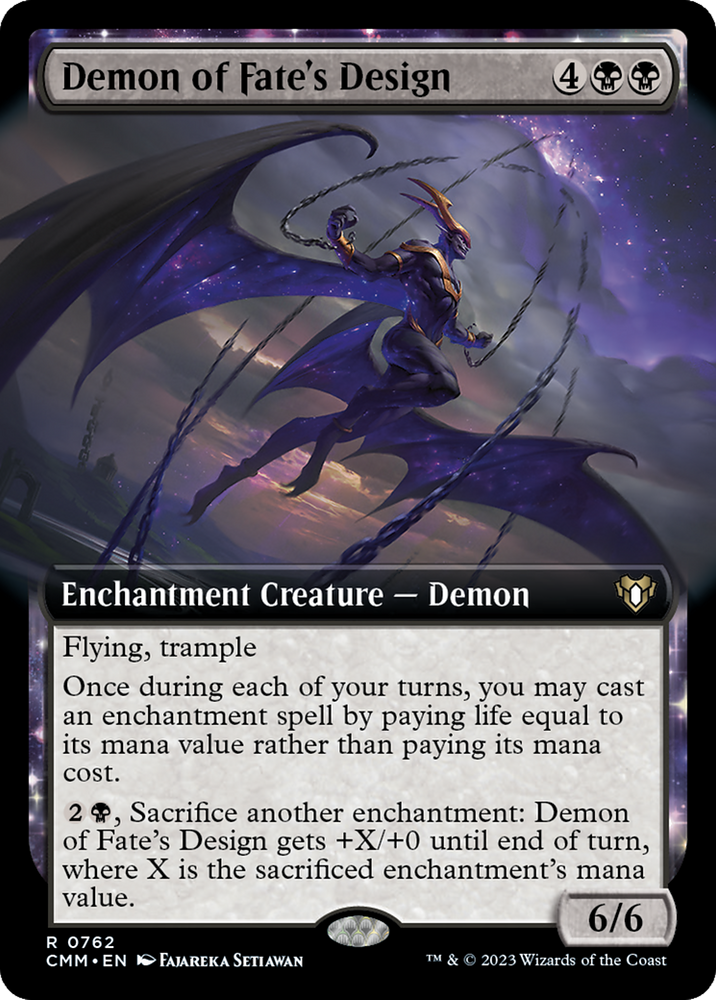 Demon of Fate's Design (Extended Art) [Commander Masters] 