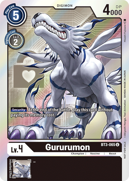 Gururumon [BT3-065] (Buy-A-Box Promo) [Release Special Booster Ver.1.5 Promos] 