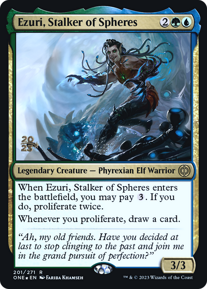 Ezuri, Stalker of Spheres [Phyrexia: All Will Be One Prerelease Promos] 