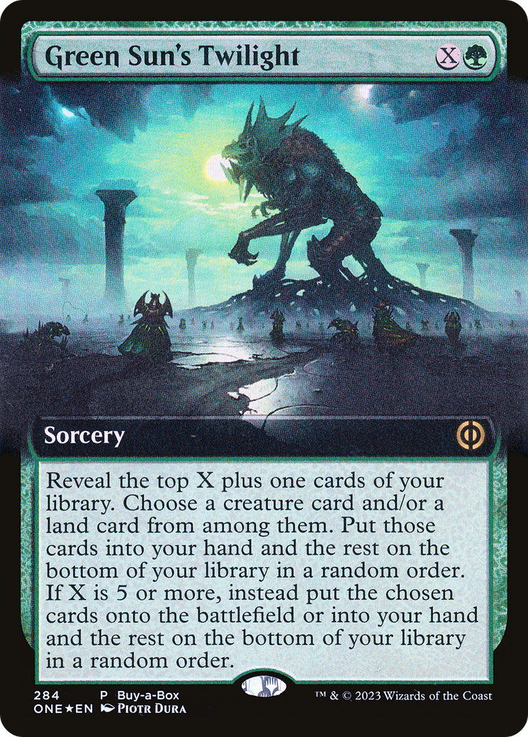 Green Sun's Twilight (Buy-A-Box) (Extended Art) [Phyrexia: All Will Be One] 