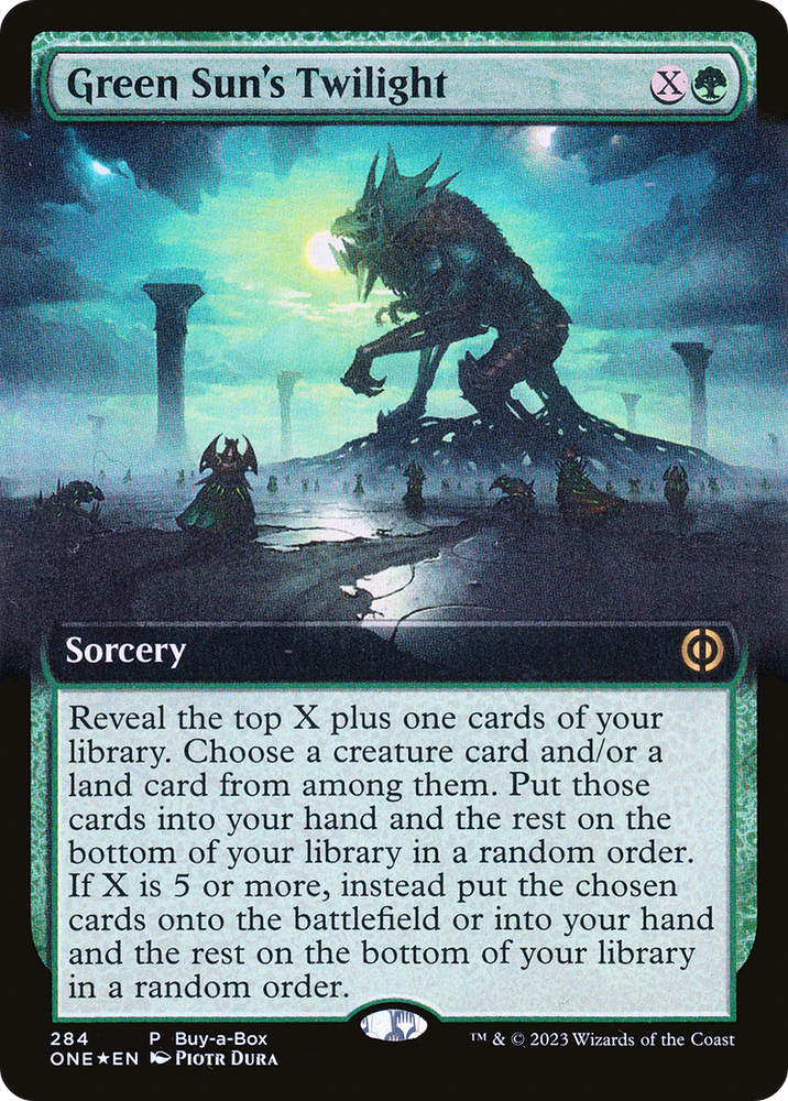 Green Sun's Twilight (Buy-A-Box) (Extended Art) [Phyrexia: All Will Be One] 