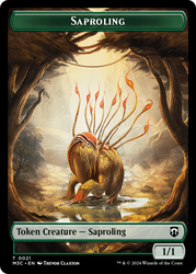 Tarmogoyf (Ripple Foil) // Saproling Double-Sided Token [Modern Horizons 3 Commander Tokens] 