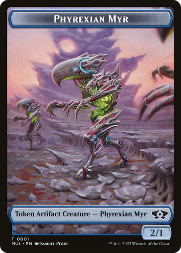 Phyrexian Myr // Dinosaur Double-Sided Token [March of the Machine Tokens] 