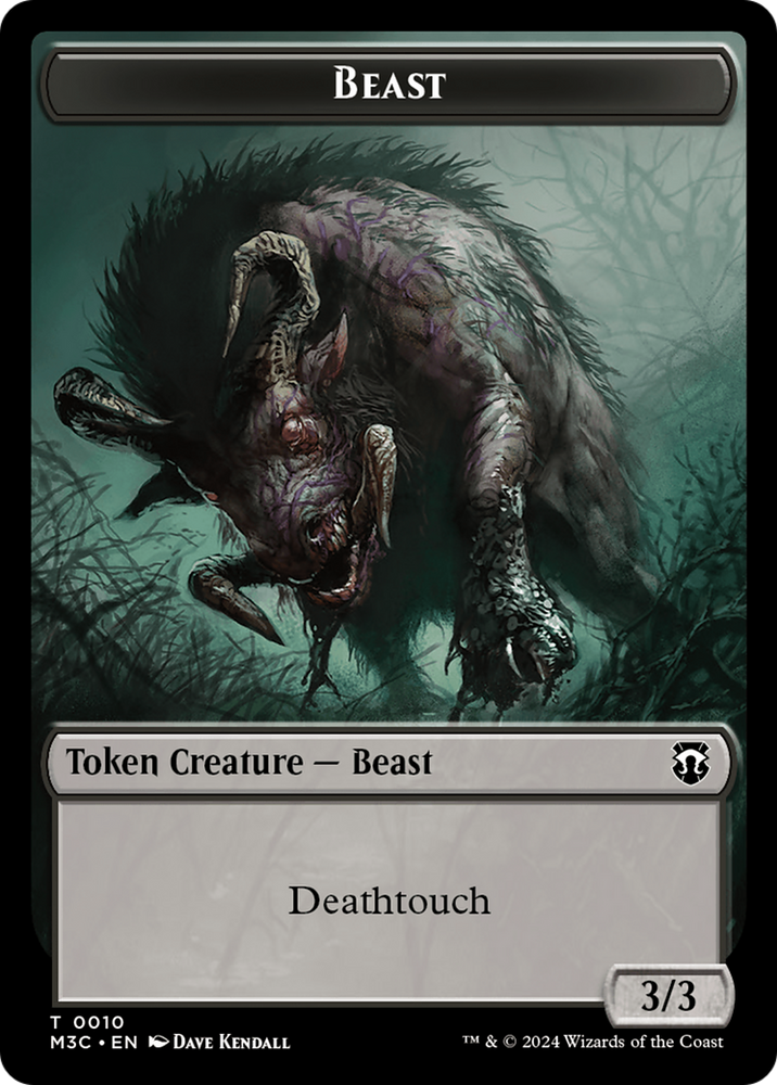 Beast (0010) (Ripple Foil) // Shapeshifter (0008) Double-Sided Token [Modern Horizons 3 Commander Tokens] 