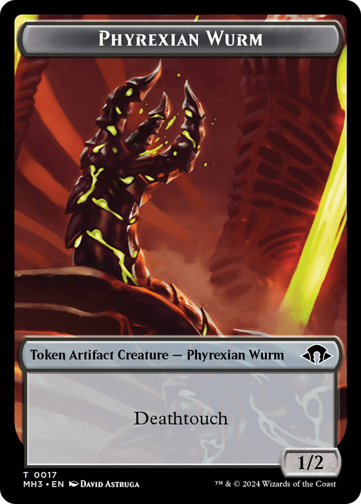 Phyrexian Wurm (0017) // Energy Reserve Double-Sided Token [Modern Horizons 3 Tokens] 