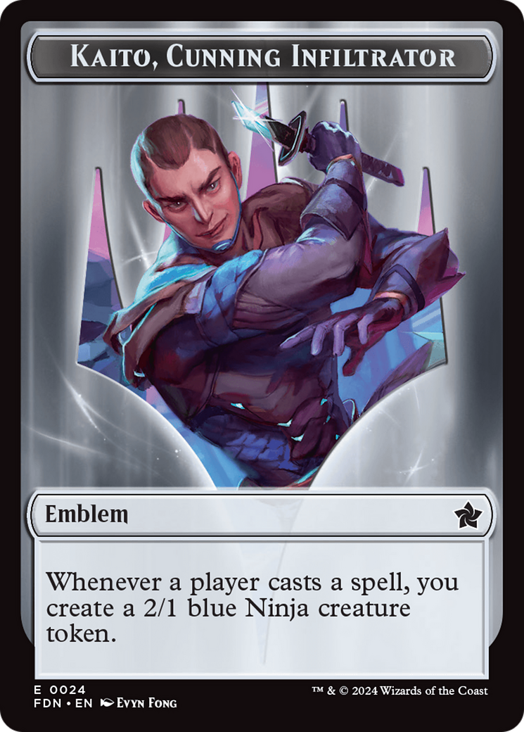 Emblem - Kaito, Cunning Infiltrator // Ninja Doubled-Sided Token [Foundations Tokens] 