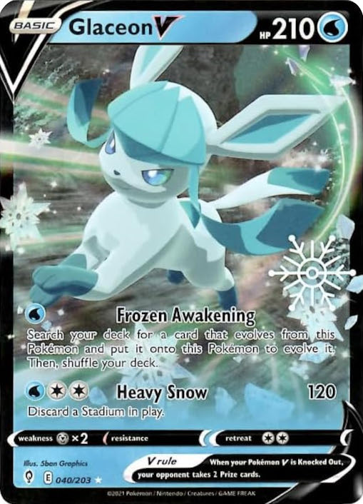 Glaceon V (040/203) (Holiday Calendar) [Sword &amp; Shield: Evolving Skies] 