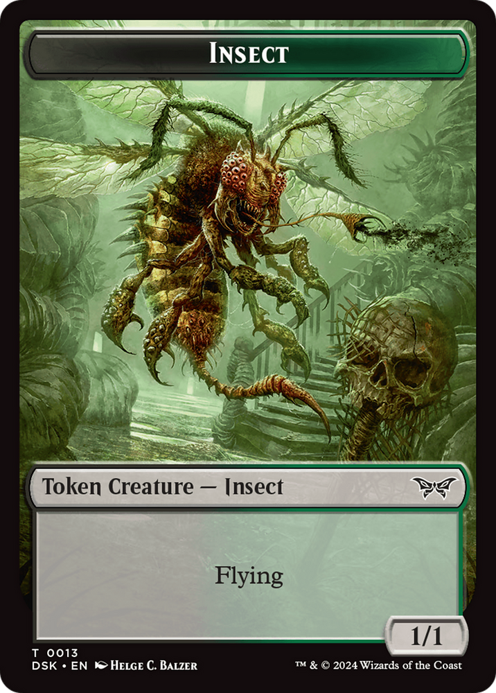 Insect (0013) // Manifest Double-Sided Token [Duskmourn: House of Horror Tokens] 