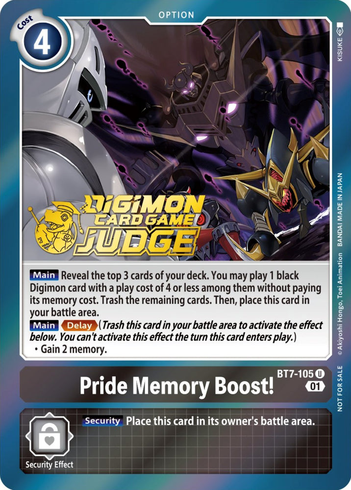 Pride Memory Boost! [BT7-105] (Judge Pack 3) [Next Adventure Promos] 