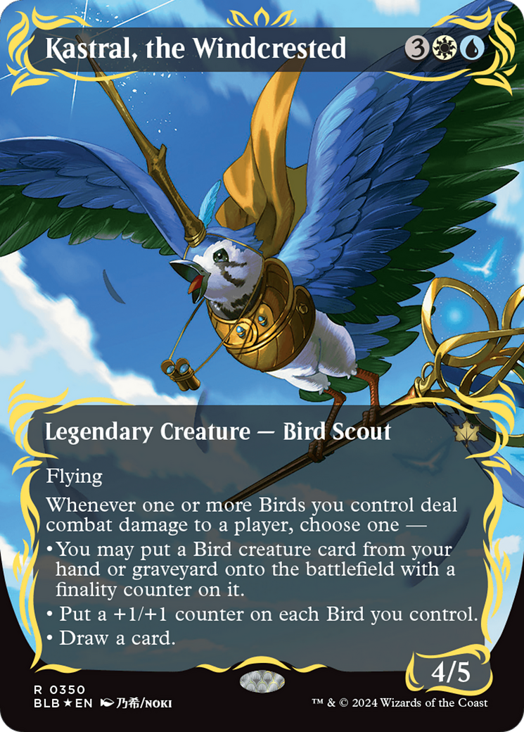 Kastral, the Windcrested (Borderless) (Raised Foil) [Bloomburrow] 