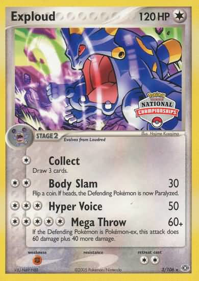 Exploud (3/106) (National Championship Promo) [EX: Emerald] 