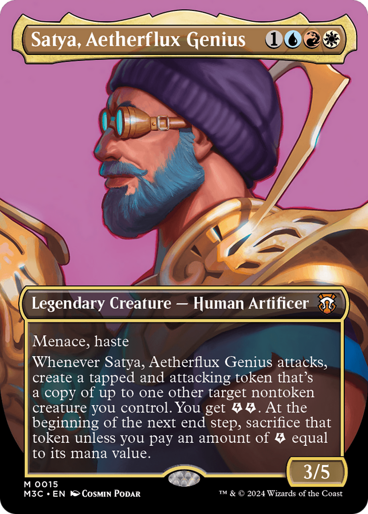 Satya, Aetherflux Genius (Borderless) [Modern Horizons 3 Commander] 