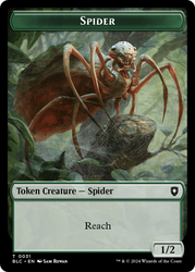 Spider // Blood Double-Sided Token [Bloomburrow Commander Tokens] 