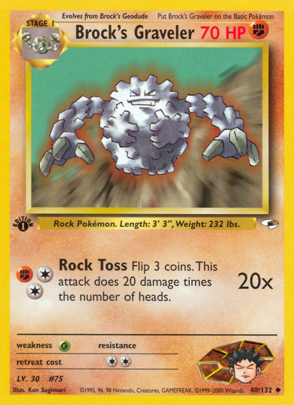 Brock's Graveler (40/132) [Gym Heroes 1st Edition] 