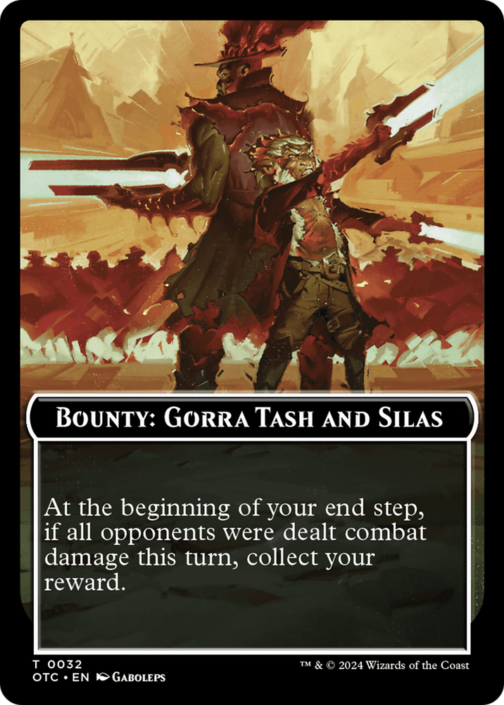 Bounty: Tash and Silas Cap // Bounty Rules Double-Sided Token [Outlaws of Thunder Junction Commander Tokens] 