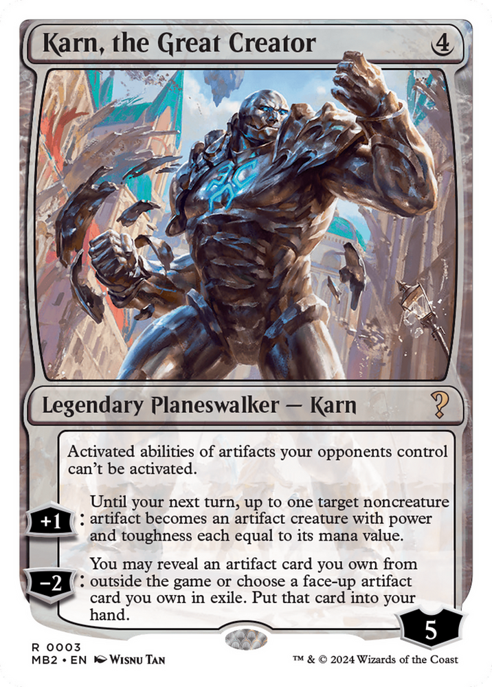 Karn, the Great Creator (White Border) [Mystery Booster 2] 