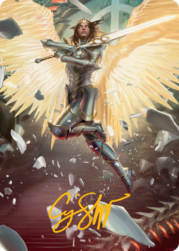 Archangel Elspeth Art Card (Gold-Stamped Signature) [March of the Machine Art Series] 