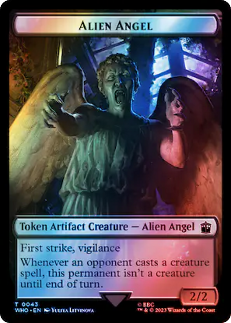 Alien Angel // Alien Insect Double-Sided Token (Surge Foil) [Doctor Who Tokens] 