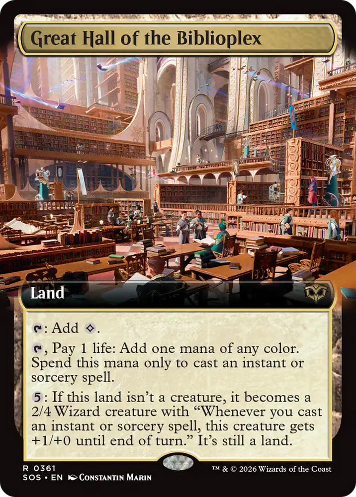 Great Hall of the Biblioplex (Extended Art) [Secrets of Strixhaven]