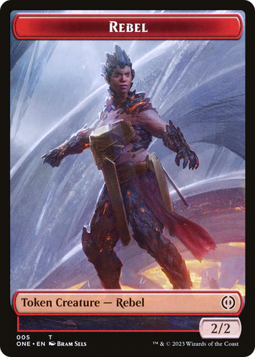 Rebel // Goblin Double-Sided Token [Phyrexia: All Will Be One Commander Tokens] 