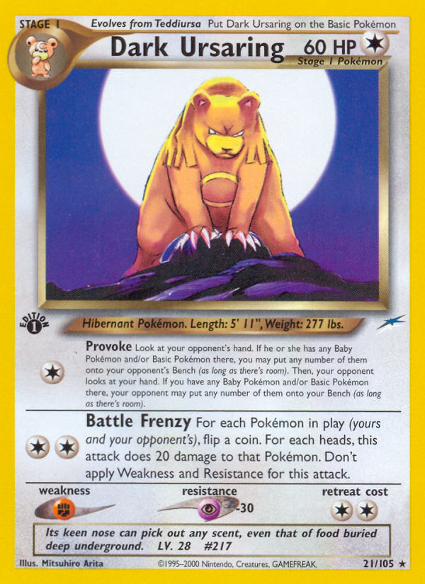 Dark Ursaring (21/105) [Neo Destiny 1st Edition] 