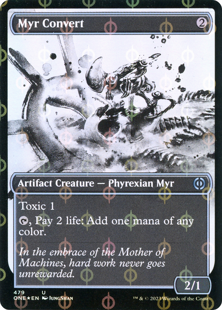 Myr Convert (Showcase Ichor Step-and-Compleat Foil) [Phyrexia: All Will Be One] 