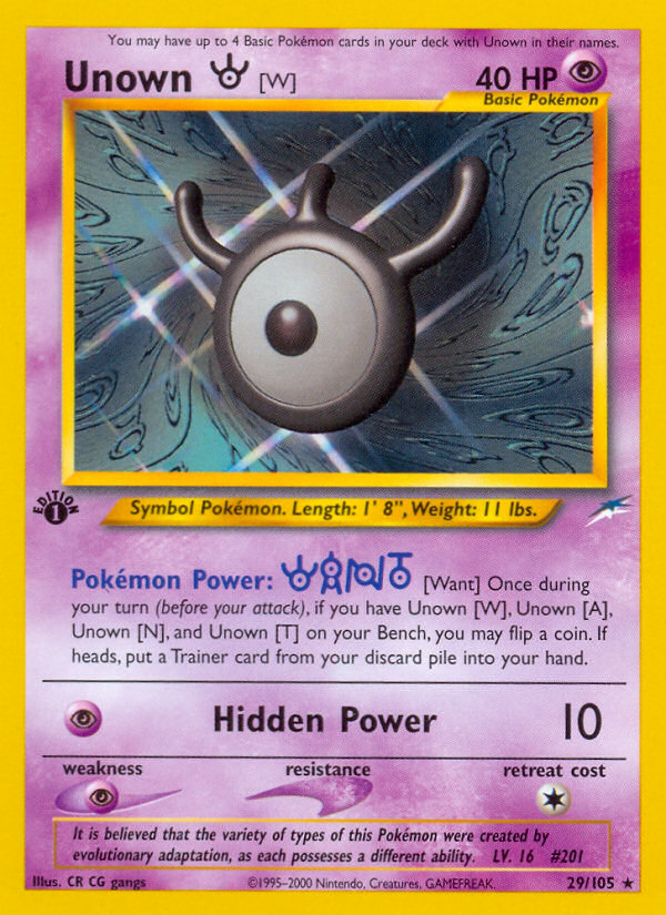 Unown [W] (29/105) [Neo Destiny 1st Edition] 