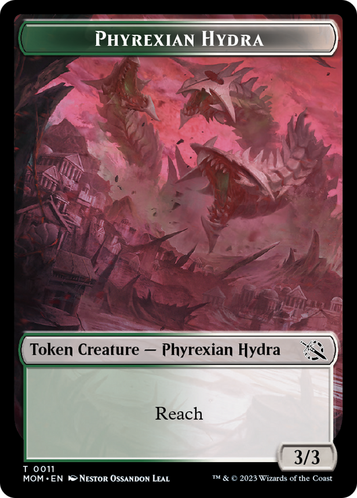 Treasure (21) // Phyrexian Hydra (11) Double-Sided Token [March of the Machine Tokens] 