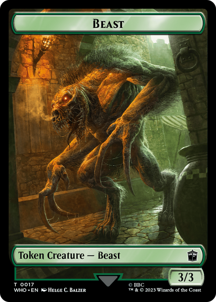 Soldier // Beast Double-Sided Token [Doctor Who Tokens] 