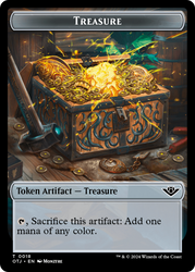 Thopter // Treasure Double-Sided Token [Outlaws of Thunder Junction Commander Tokens] 