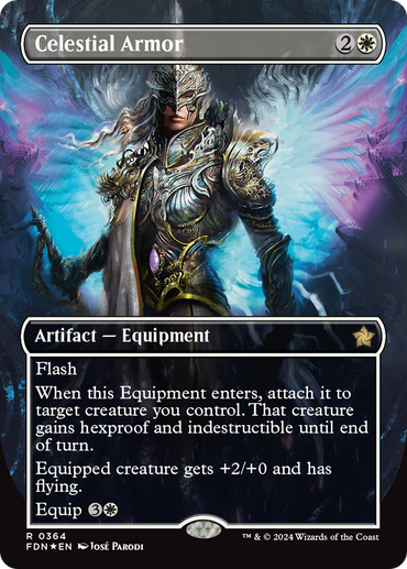 Celestial Armor (Borderless) (Mana Foil) [Foundations] 