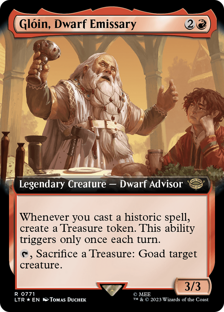 Gloin, Dwarf Emissary (Extended Art) (Surge Foil) [The Lord of the Rings: Tales of Middle-Earth] 