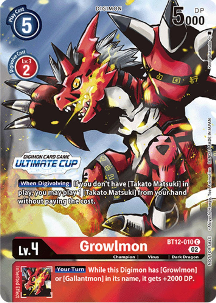 Growlmon [BT12-010] (Ultimate Cup) [Across Time Promos] 