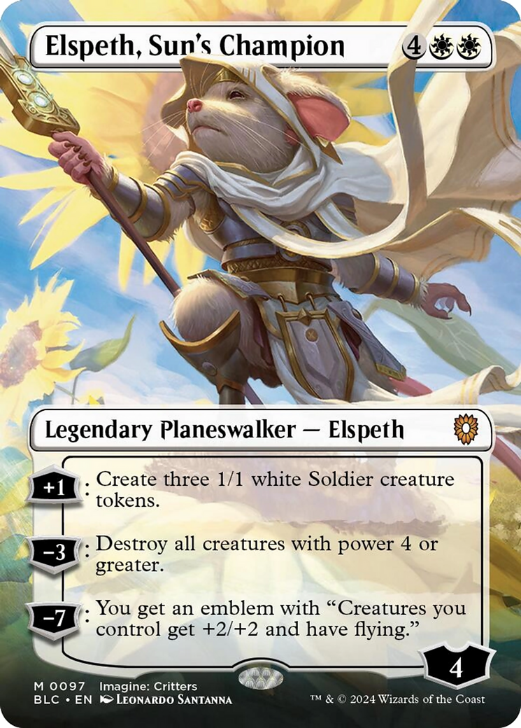 Elspeth, Sun's Champion (Borderless) [Bloomburrow Commander] 