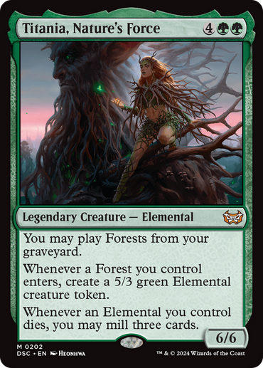 Titania, Nature's Force [Duskmourn: House of Horror Commander] 