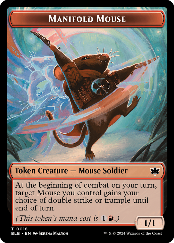 Sword // Manifold Mouse Double-Sided Token [Bloomburrow Tokens]