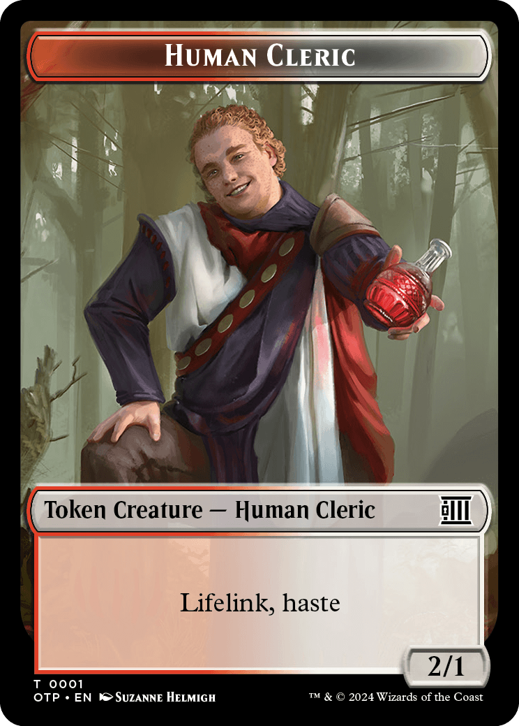 Human Cleric // Plot Double-Sided Token [Outlaws of Thunder Junction Tokens] 