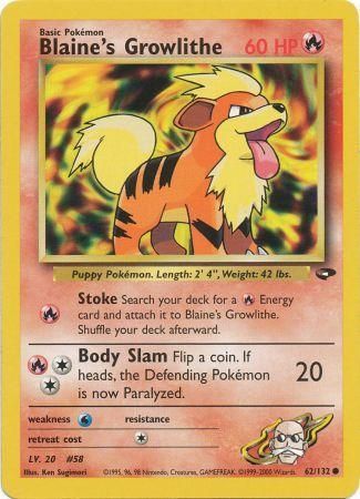 Blaine's Growlithe (62/132) [Gym Challenge Unlimited] 
