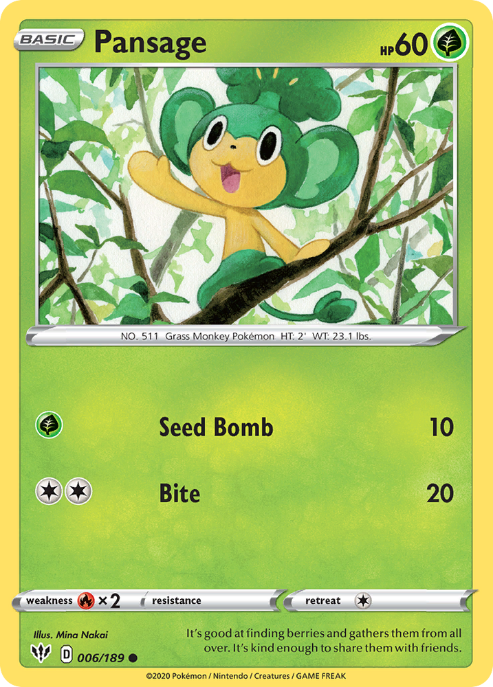 Pansage (006/189) [Sword &amp; Shield: Darkness Ablaze] 