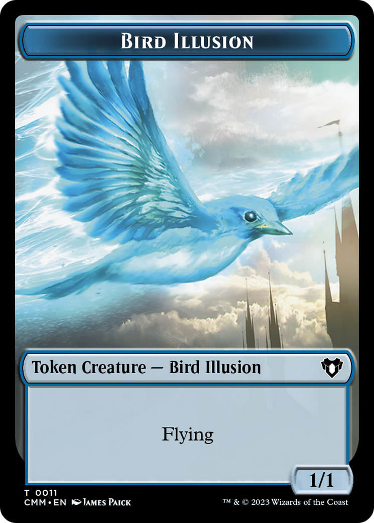 Bird // Bird Illusion Double-Sided Token [Commander Masters Tokens] 