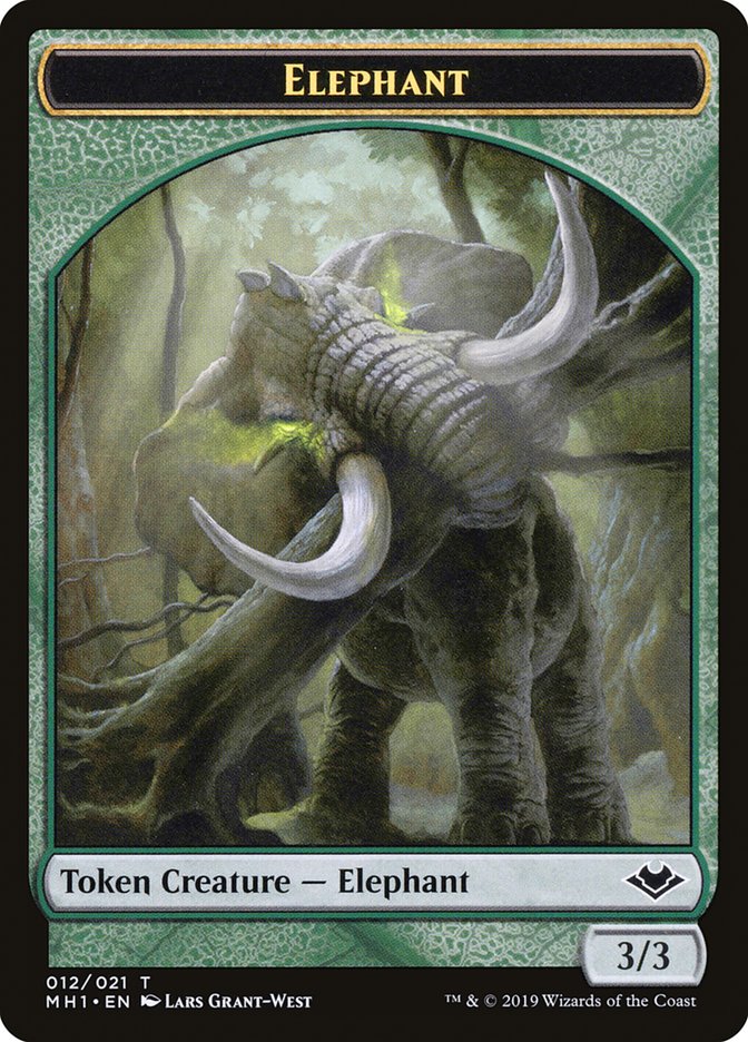 Shapeshifter (001) // Elephant (012) Double-Sided Token [Modern Horizons Tokens] 