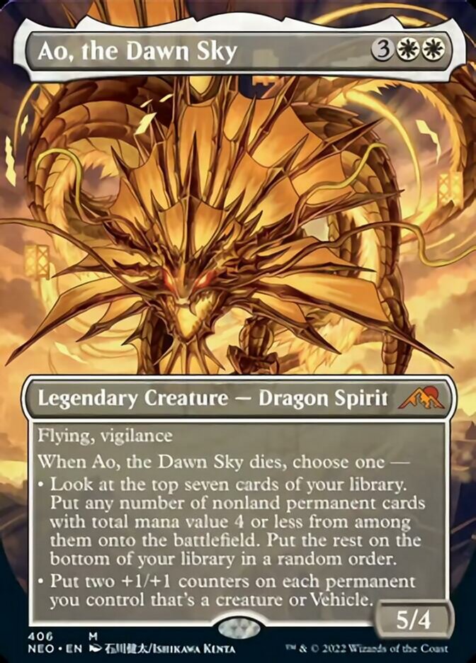 Ao, the Dawn Sky (Borderless Alternate Art) [Kamigawa: Neon Dynasty] 