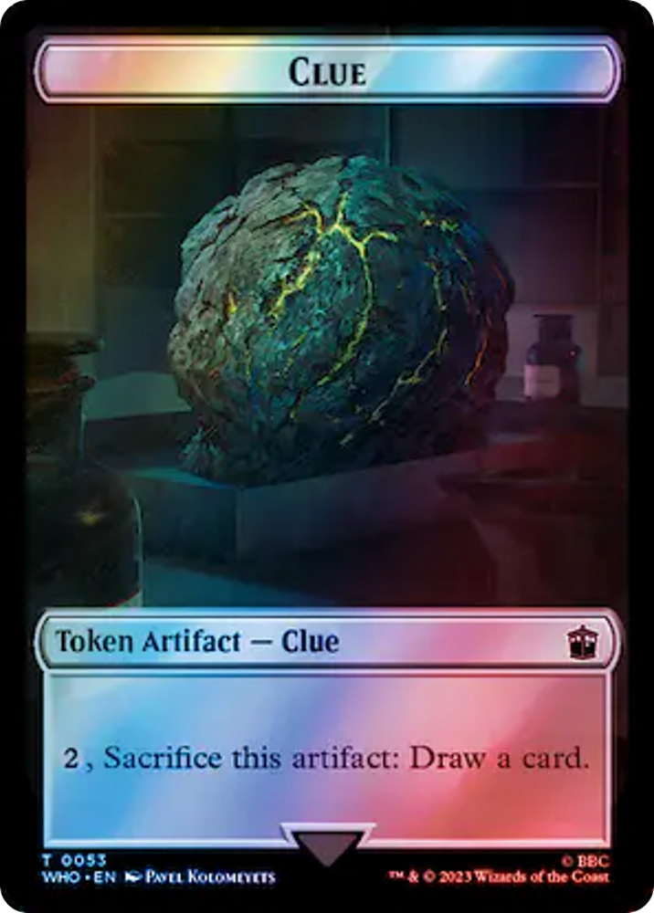 Warrior // Clue (0053) Double-Sided Token (Surge Foil) [Doctor Who Tokens] 