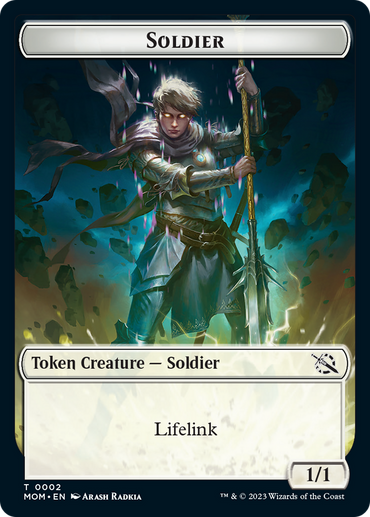 Soldier // Teferi Akosa of Zhalfir Emblem Double-Sided Token [March of the Machine Tokens] 