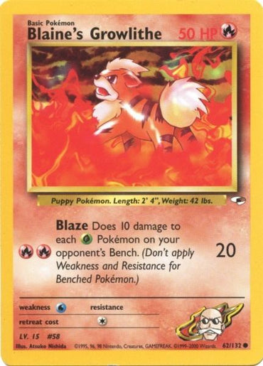 Blaine's Growlithe (62/132) [Gym Heroes Unlimited] 
