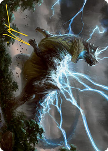 Thrasta, Tempest's Roar Art Card (41) (Gold-Stamped Signature) [Modern Horizons 2 Art Series] 