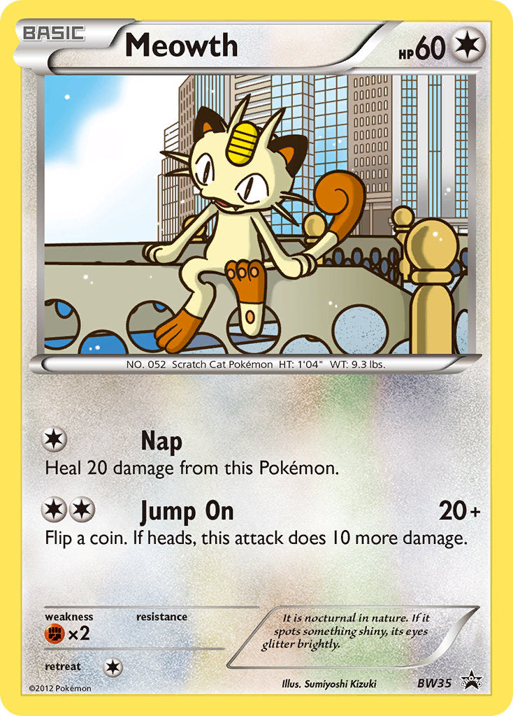 Meowth (BW35) (Cosmos Holo) [Black & White: Black Star Promos] 