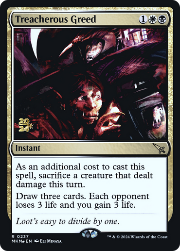 Treacherous Greed [Murders at Karlov Manor Prerelease Promos] 